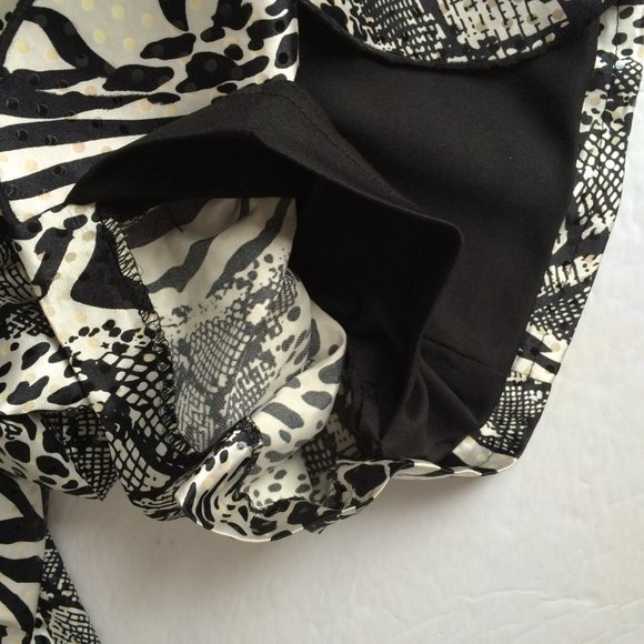 Joseph Ribkoff Womens Sequin Jacket Sz 8 Animal Print Black White Button Lined - Picture 8 of 8